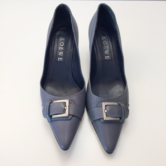 Loewe Shoes - LOEWE Periwinkle Leather Kitten High Heel Shoes